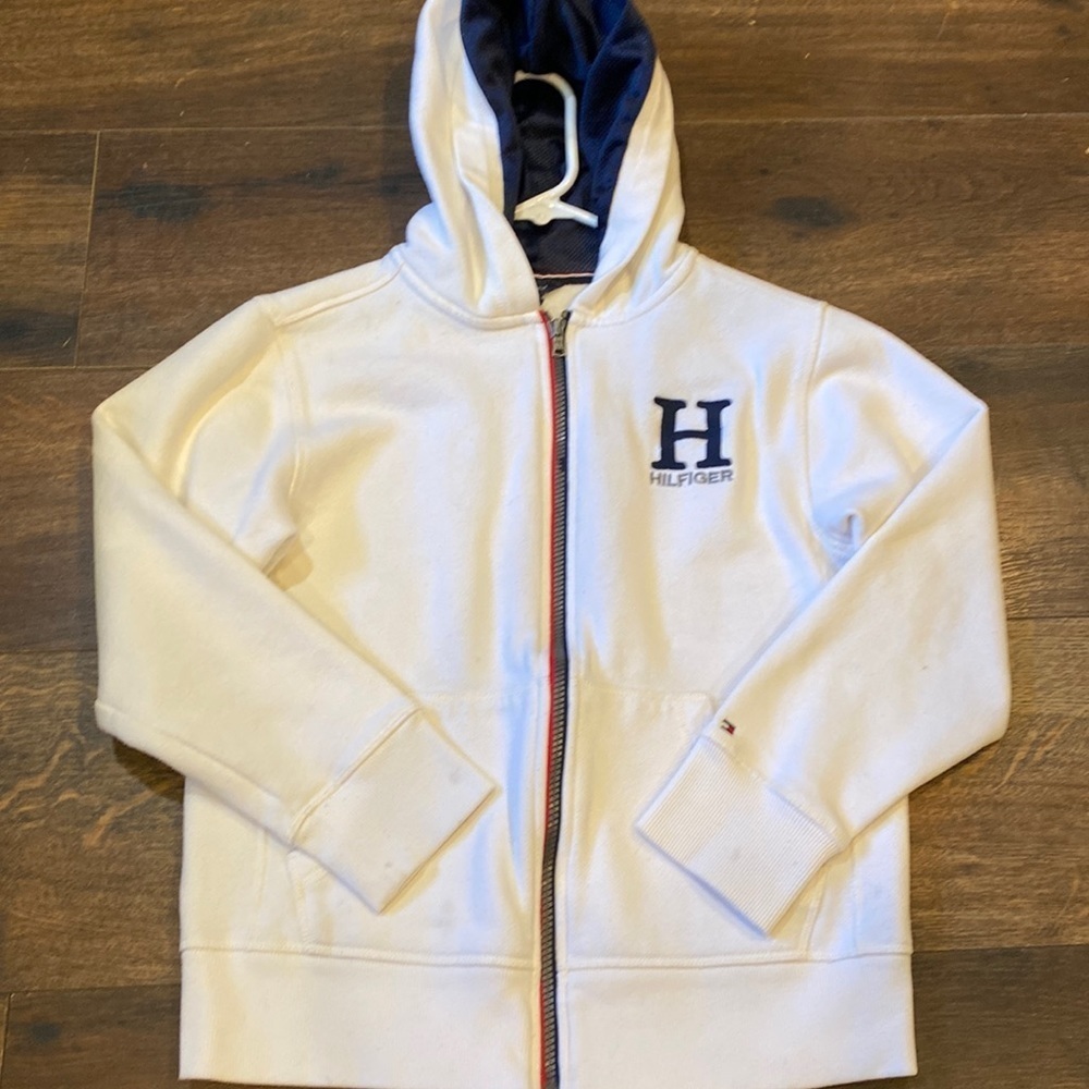 Tommy Hilfiger boys zip up hoodie sweater size medium 12 14